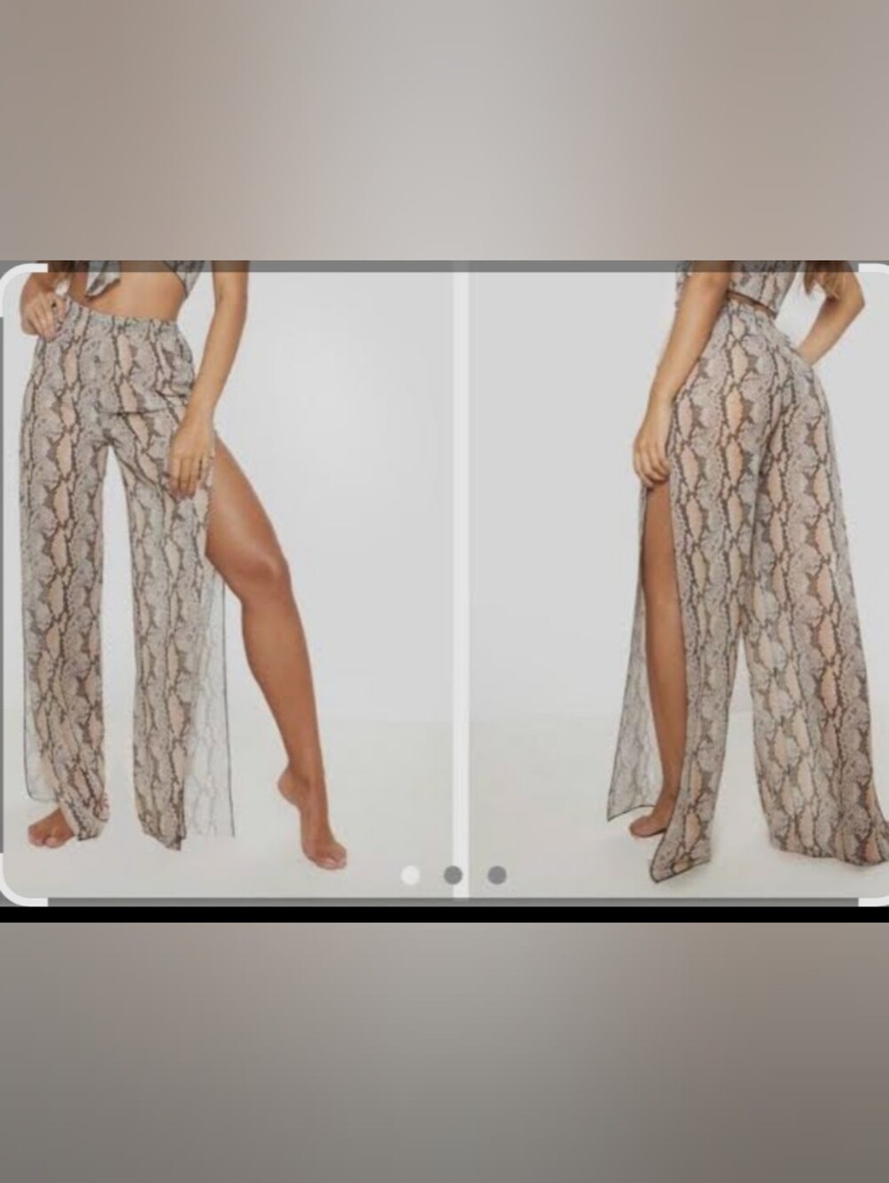 Prettylittle Thing High-Slit Snake Print Beach Trousers